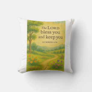 Blessings in Bloom Throw Pillow