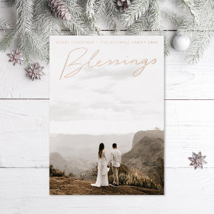 Blessings Lettering Foil Holiday Card