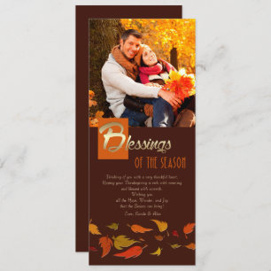 Blessings of the Season. Thanksgiving Photo Holiday Card