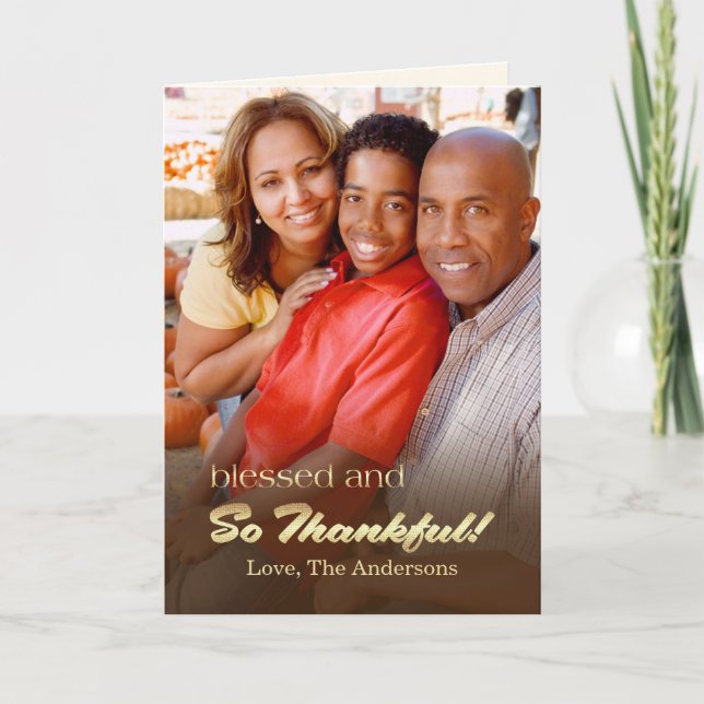 Blessings of the Season. Thanksgiving Photo  Holiday Card (Front)