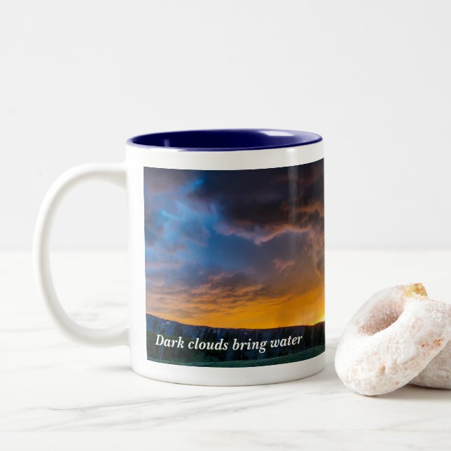 Blessings of the Storm Two-Tone Coffee Mug (With Donut)