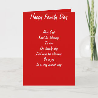 Blessings on family day card