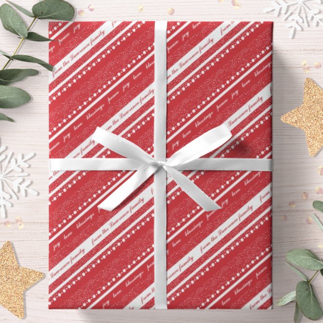 Blessings Peace Love Joy Personalized Christmas Wrapping Paper (Creator Uploaded)