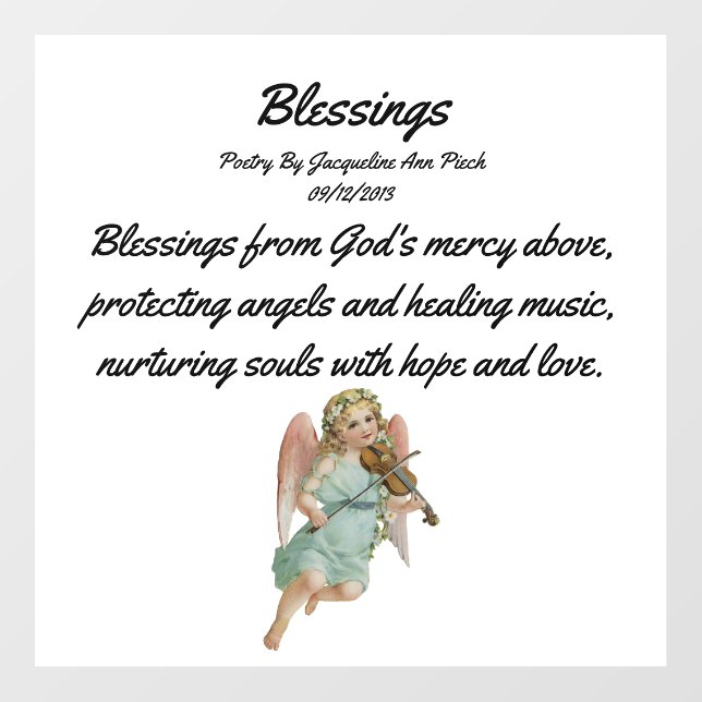 Blessings Poetry Wall Decal (Front)