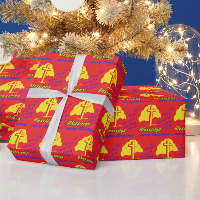 Blessings red wrapping paper (Holidays)