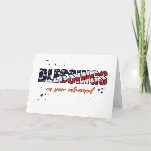 Blessings Retirement From Military USA Flag Card