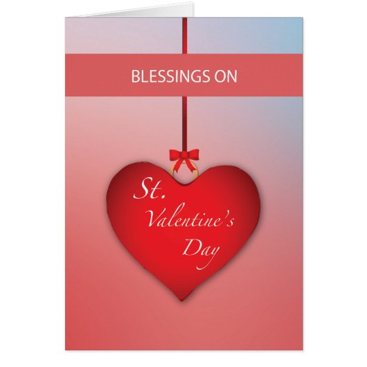 Blessings St. Valentine's Day Heart Cards (Front)