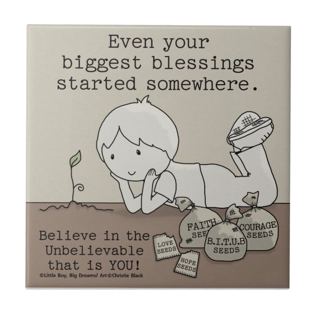 Blessings Started Somewhere Ceramic Tile (Front)