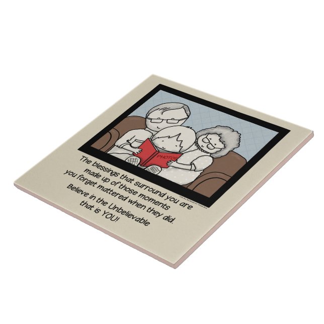 Blessings Surround You Ceramic Tile (Side)