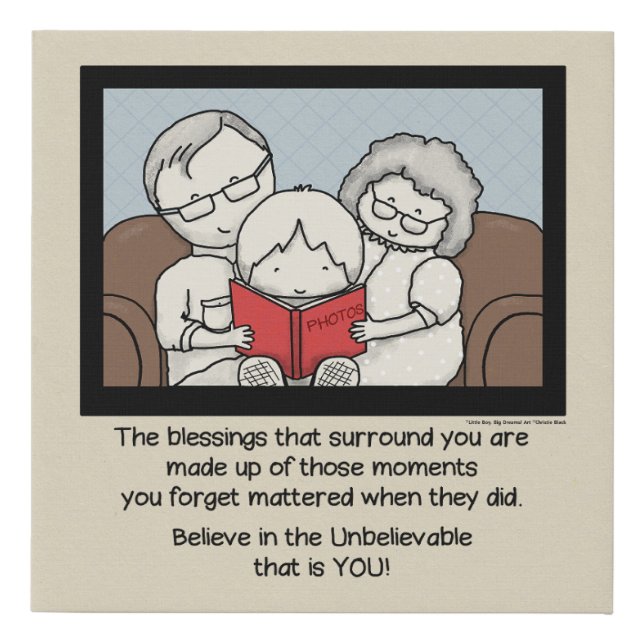 Blessings Surround You Faux Canvas Print (Front)