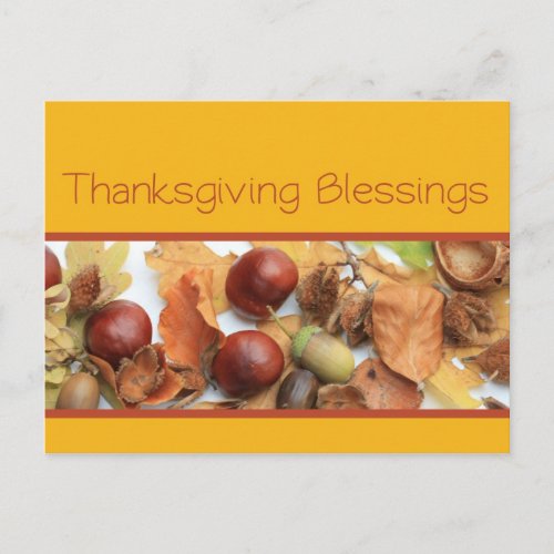 blessings thanksgiving foliage holiday postcard