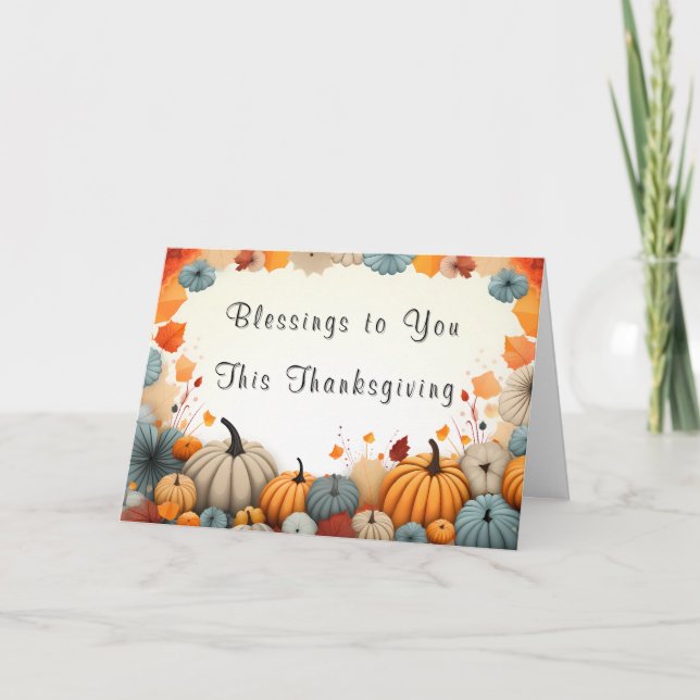 Blessings to You This Thanksgiving Thank You Card (Front)