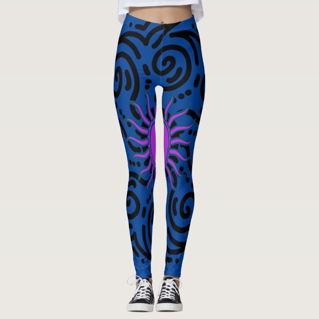 BLESSINGS WITH SUNNY STRECH  BLUE  LEGGINGS (Front)