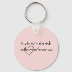 Blest Be the Tie that Binds Pink Custom Name  Keychain