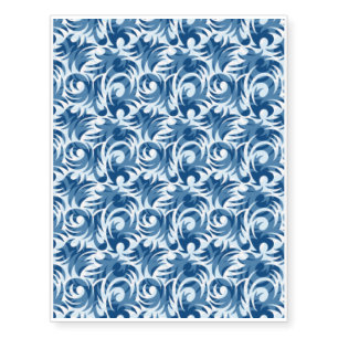Bleu Anarchic Fire Flames Temporary Tattoos