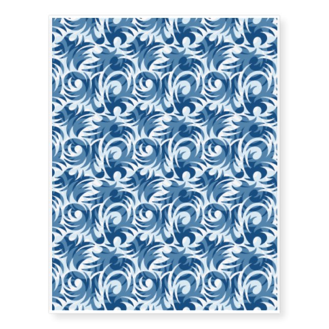 Bleu Anarchic Fire Flames Temporary Tattoos (Front)