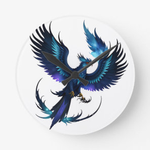 bleu phoenix round clock