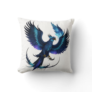 bleu phoenix throw pillow
