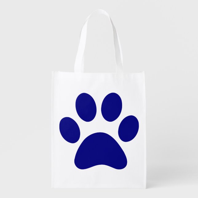 bleu print animals T-Shirt Grocery Bag (Front)