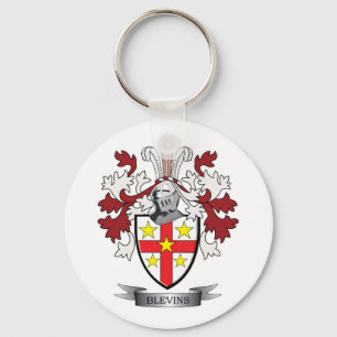 Blevins Family Crest Coat of Arms Keychain
