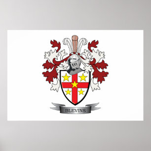 Blevins Family Crest Coat of Arms Poster
