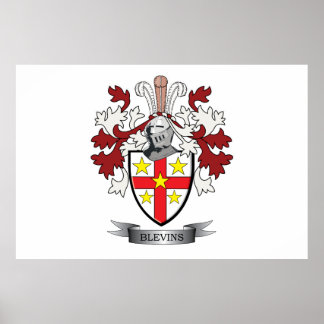 Blevins Family Crest Coat of Arms Poster