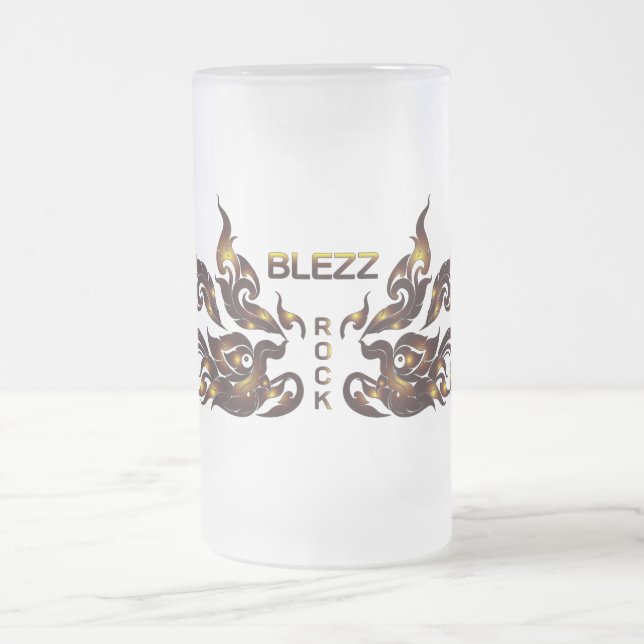 Blezz Beer Glass Frosted Glass Beer Mug (Center)