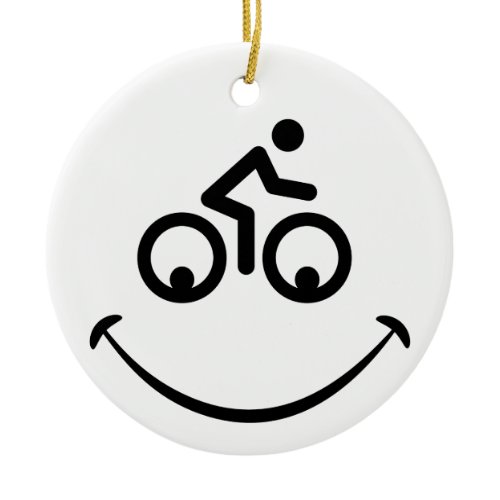 Blije fiets gezicht. Race tour, racefiets Ceramic Ornament