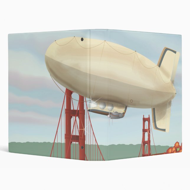 Blimp Airship 3 Ring Binder (Background)