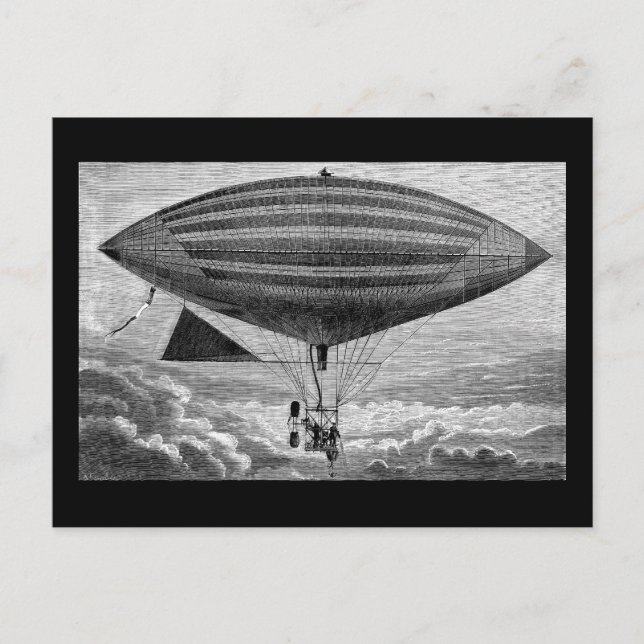 Blimp Airship Dirigible Vintage Flying Machine Pos Postcard (Front)