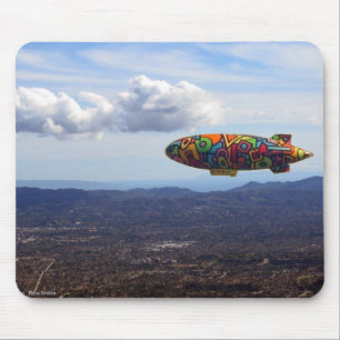 Blimp over Woodland Hills Mouse Pad