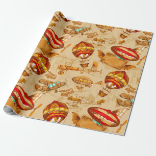 Blimp/Vintage Airplane Wrapping Paper