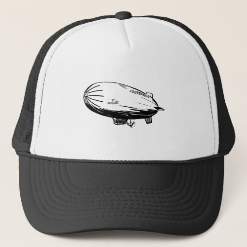 Blimp Zeppelin Dirigible Vintage Drawing Trucker Hat