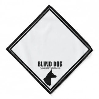 Blind Black Dog With Pricked Ears Silhouette Bandana