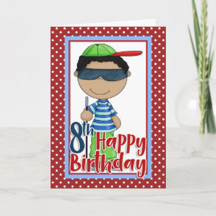 Blind Boy - Happy 8th Birthday Card