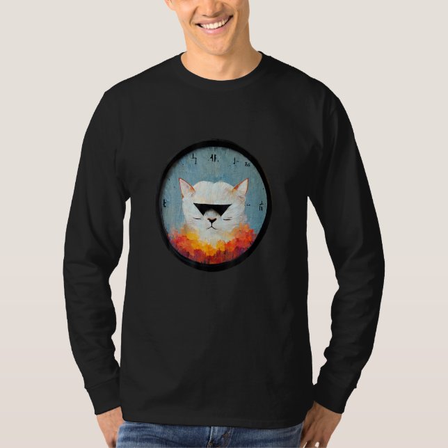 Blind Cat From Asia Cool Graphic Design T-Shirt (Front)