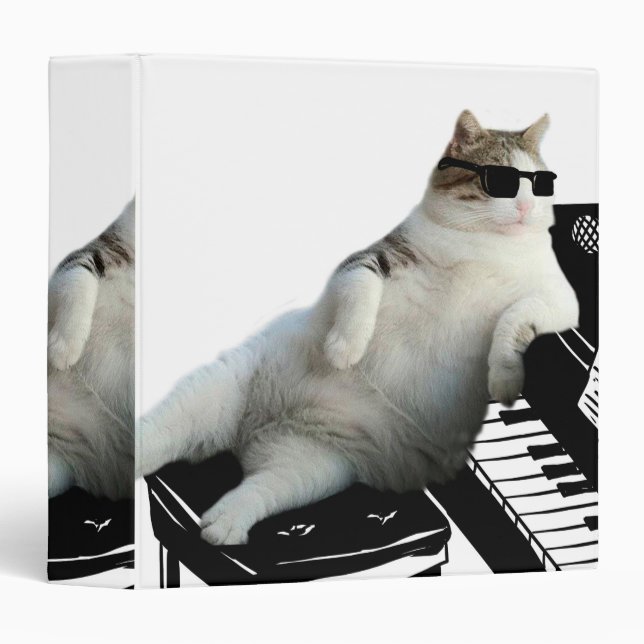 Blind cat pianist 3 ring binder (Front/Spine)