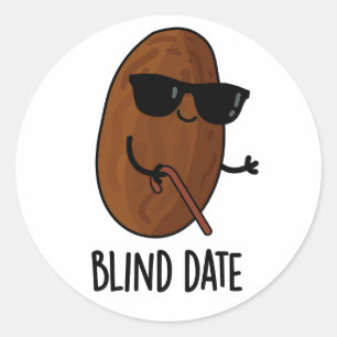Blind Date Funny Fruit Pun Classic Round Sticker