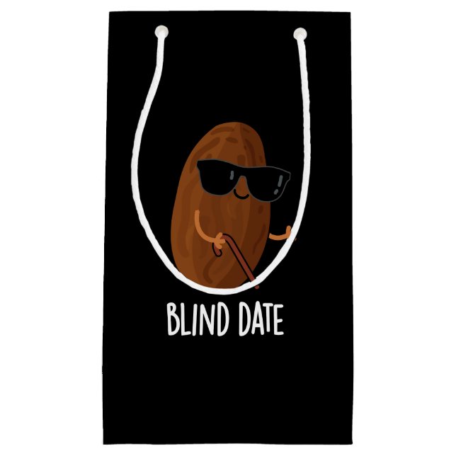 Blind Date Funny Fruit Pun Dark BG Small Gift Bag (Front)