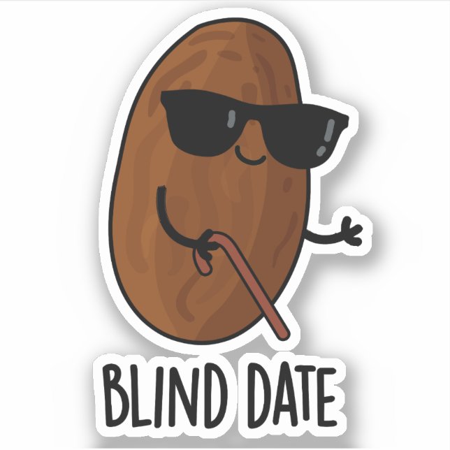 Blind Date Funny Fruit Pun  Sticker (Front)