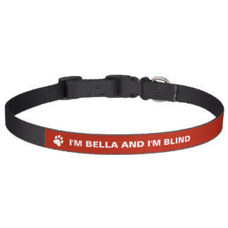 Blind Dog Awareness With Custom Name Pet Collar