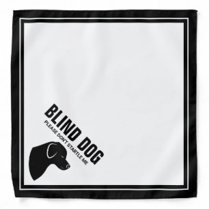 Blind Dog - Black & White Dog Silhouette Bandana