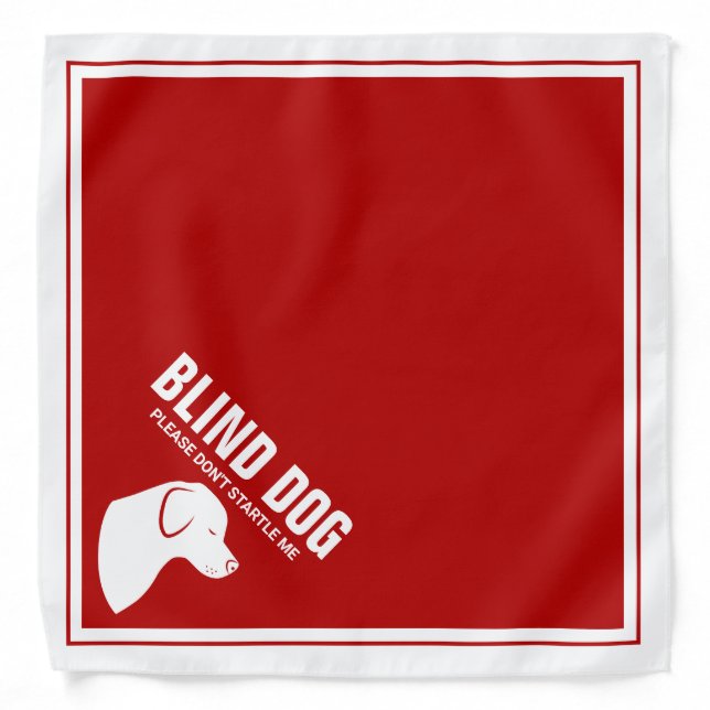 Blind Dog - Red & White Dog Silhouette Bandana (Front)