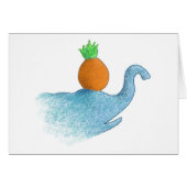 Blind elephant balancing a pineapple... (Front Horizontal)