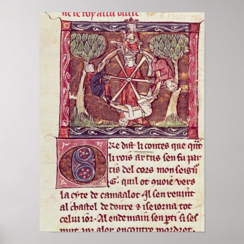 Blind goddess Fortune with King Arthur Poster