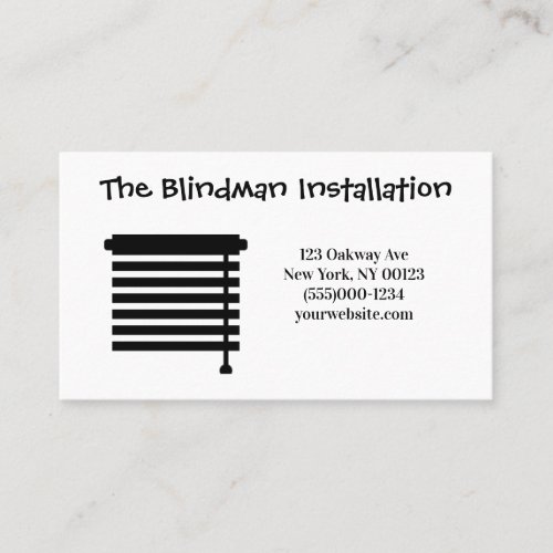 Blind Installation Service Business Card