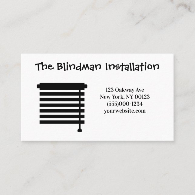 Blind Installation Service Business Card (Front)