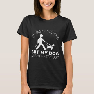 Blind Joke Seeing Eye Dog Skydiving Blindness T-Shirt