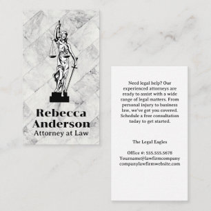 Blind Justice Lawyer Law Legal Appointment Card