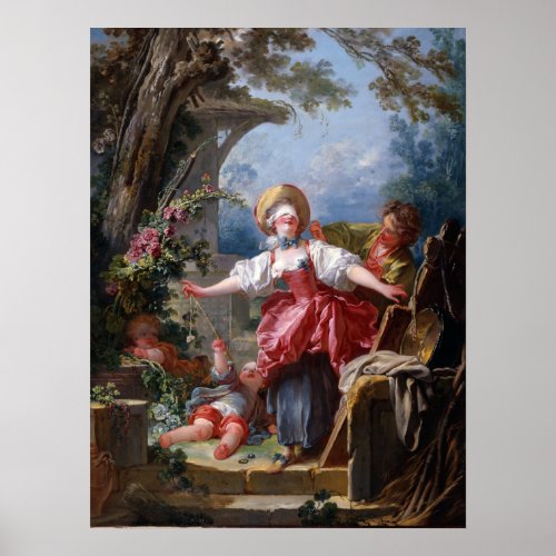 Blind_Mans Bluff by Jean_Honore Fragonard Poster